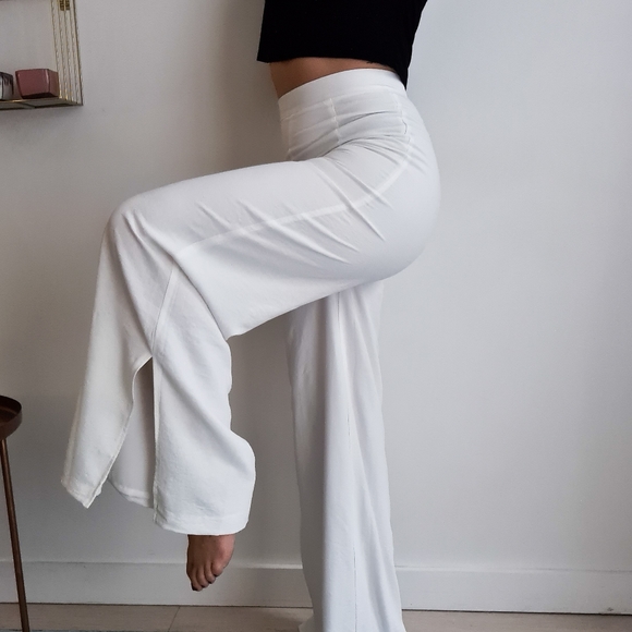 Tiger Mist high waisted wide leg pants | off-white sz small classic chic womens - Picture 4 of 16